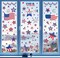 4th of July Window Clings Decorations,111 PCS Reusable Static Summer Patriotic American Flag Stickers